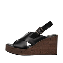 High Platform Cork Wedge Sandals – Elevated Style - Black - Thumbnail 2 | H34 Aly