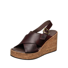 High Platform Cork Wedge Sandals – Elevated Style - Coffee - Thumbnail 6 | H34 Aly