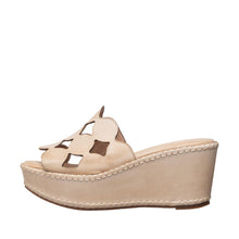 Womens Woven Leather Wedge Sandals Platform Comfort Style - Make up - Thumbnail 8 | H54 Opal