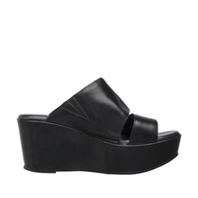 Womens Platform Wedge Mule Sandals Black Comfort Style - Black - Thumbnail 2 | H61 Hannah