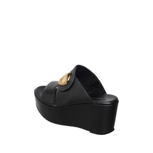 Womens Platform Wedge Mule Sandals Black Comfort Style - Black - Thumbnail 4 | H61 Hannah