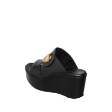 Womens Platform Wedge Mule Sandals Black Comfort Style - Black - Thumbnail 10 | H61 Hannah