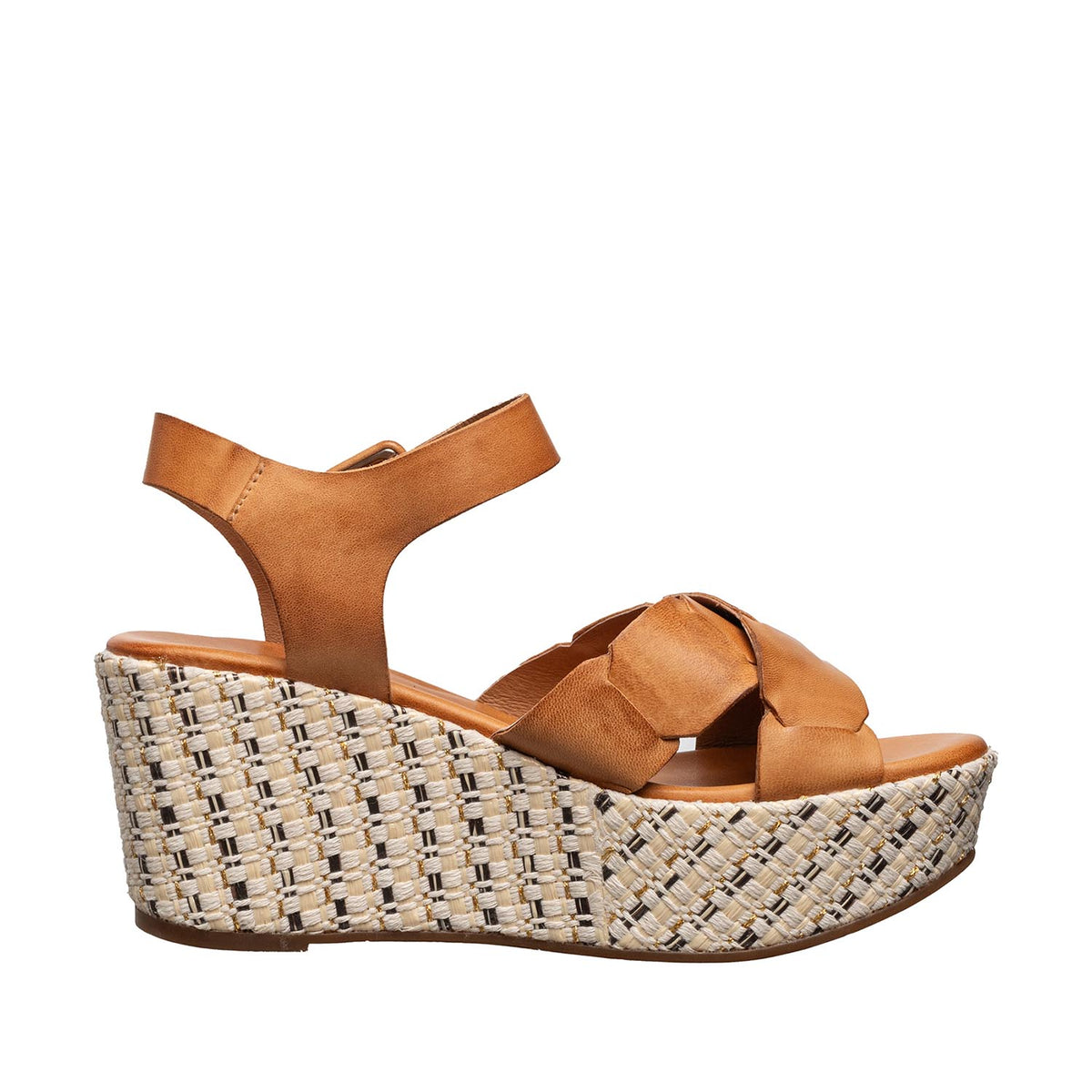 Braided Rainbow Platform Wedge Sandals