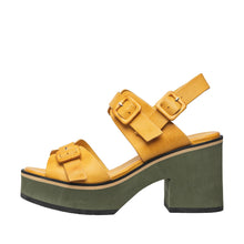 Womens Platform Buckle Sandals Block Heel Trendy Comfort - Daffodil - Thumbnail 2 | I09 Grace