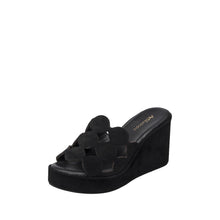 Womens Braided Strap Platform Wedge Sandals Comfort Style - Black - Thumbnail 7 | I24 Opal