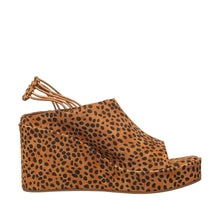 Womens Leopard Print Wedge Sandals Ankle Strap Platform Style - Tobacco - Thumbnail 9 | I28 Brooklyn