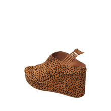 Womens Leopard Print Wedge Sandals Ankle Strap Platform Style - Tobacco - Thumbnail 6 | I28 Brooklyn
