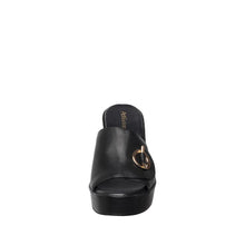 Womens Platform Wedge Slide Sandals Toggle Detail Comfort Chic - Black - Thumbnail 4 | I45 Jupiter