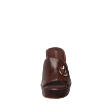 Womens Platform Wedge Slide Sandals Toggle Detail Comfort Chic - Coffee - Thumbnail 5 | I45 Jupiter