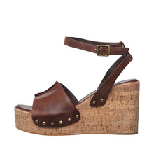 Womens Cork Wedge Ankle Strap Sandals Platform Comfort - Coffee - Thumbnail 2 | I56 Allie