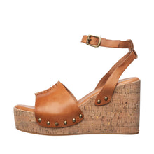 Womens Cork Wedge Ankle Strap Sandals Platform Comfort - Tan - Thumbnail 7 | I56 Allie