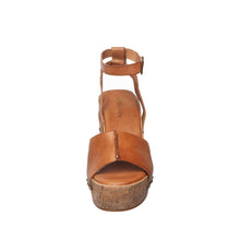 Womens Cork Wedge Ankle Strap Sandals Platform Comfort - Tan - Thumbnail 9 | I56 Allie