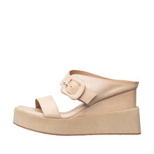 Womens Platform Ankle Wrap Sandals Nude Leather Comfort Style - Make up - Thumbnail 2 | I73 Laura