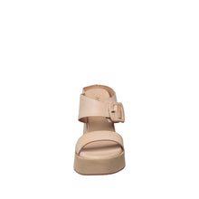 Womens Platform Ankle Wrap Sandals Nude Leather Comfort Style - Make up - Thumbnail 4 | I73 Laura