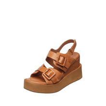 Womens Platform Buckle Sandals Wedge Heel Comfort Style - Tan - Thumbnail 13 | I79 Georgia