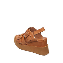 Womens Platform Buckle Sandals Wedge Heel Comfort Style - Tan - Thumbnail 17 | I79 Georgia