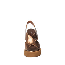 Womens Metallic Crossover Platform Sandals Slingback Comfort Style - Bronze - Thumbnail 4 | I83 Cait