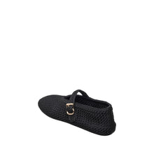 Womens Woven Mary Jane Flats With Buckle Comfort Style - Black - Thumbnail 11 | J01 Daphne
