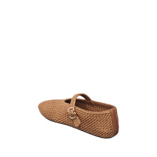 Womens Woven Mary Jane Flats With Buckle Comfort Style - Taupe - Thumbnail 6 | J01 Daphne