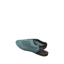 Womens Woven Leather Slingback Flats Breathable Summer Comfort - Blue - Thumbnail 11 | J02 Daisy