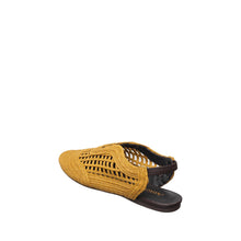 Womens Woven Leather Slingback Flats Breathable Summer Comfort - Mustard - Thumbnail 6 | J02 Daisy