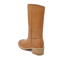 Comfortable Dress Boots for Women Tall Leather Shaft - Taupe - Thumbnail 5 | M59 Celeste