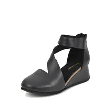 Cut Out Booties Crossover Straps Low Wedge - Black - Thumbnail 1 | M81 Ravi Flex