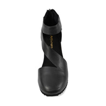 Cut Out Booties Crossover Straps Low Wedge - Black - Thumbnail 6 | M81 Ravi Flex