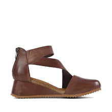 Cut Out Booties Crossover Straps Low Wedge - Coffee - Thumbnail 10 | M81 Ravi Flex