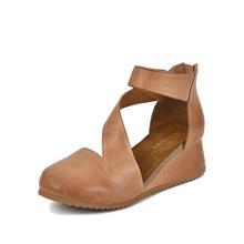 Cut Out Booties Crossover Straps Low Wedge - Taupe - Thumbnail 22 | M81 Ravi Flex