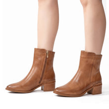 Taupe Ankle Booties Refined Leather Simplicity - Taupe - Thumbnail 7 | O50 Sonja