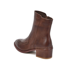Brown Leather Ankle Booties in Deep Coffee - Coffee - Thumbnail 5 | O51 Selene