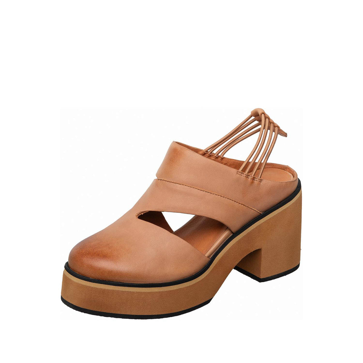 Platform Slingback Mules Ankle Tie Block Heel | Antelope Shoes