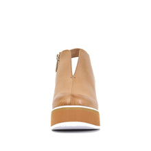 Leather Clogs Platform Sole Slingback Strap - Taupe - Thumbnail 4 | P42 Indie