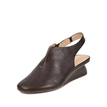 Slingback Wedge Shoes Nappa Leather Closed Toe - Chocolate - Thumbnail 1 | Q40 Drea