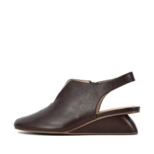 Slingback Wedge Shoes Nappa Leather Closed Toe - Chocolate - Thumbnail 2 | Q40 Drea