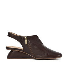Slingback Wedge Shoes Nappa Leather Closed Toe - Chocolate - Thumbnail 3 | Q40 Drea