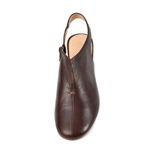 Slingback Wedge Shoes Nappa Leather Closed Toe - Chocolate - Thumbnail 6 | Q40 Drea