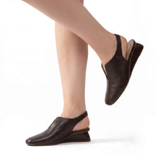Slingback Wedge Shoes Nappa Leather Closed Toe - Chocolate - Thumbnail 7 | Q40 Drea