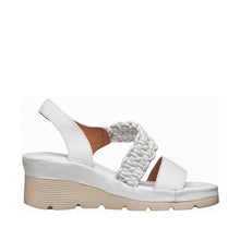Womens White Leather Wedge Sandals Braided Strap Comfort Style - Make up - Thumbnail 3 | S71 Jemma
