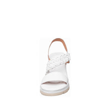 Womens White Leather Wedge Sandals Braided Strap Comfort Style - Make up - Thumbnail 4 | S71 Jemma