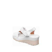 Womens White Leather Wedge Sandals Braided Strap Comfort Style - Make up - Thumbnail 5 | S71 Jemma