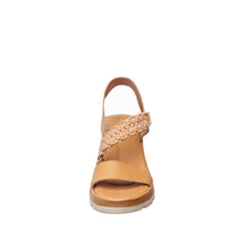 Womens White Leather Wedge Sandals Braided Strap Comfort Style - Taupe - Thumbnail 9 | S71 Jemma
