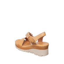 Womens White Leather Wedge Sandals Braided Strap Comfort Style - Taupe - Thumbnail 10 | S71 Jemma