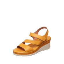Womens Green Leather Wedge Sandals Ankle Strap Comfort Style - Tan - Thumbnail 7 | S72 Jaycee