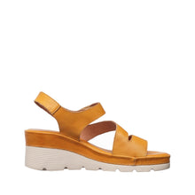 Womens Green Leather Wedge Sandals Ankle Strap Comfort Style - Tan - Thumbnail 9 | S72 Jaycee
