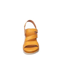 Womens Green Leather Wedge Sandals Ankle Strap Comfort Style - Tan - Thumbnail 10 | S72 Jaycee