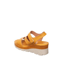 Womens Green Leather Wedge Sandals Ankle Strap Comfort Style - Tan - Thumbnail 11 | S72 Jaycee