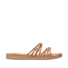 Womens Strappy Slide Sandals Leather Flat Comfort Style - Tan - Thumbnail 4 | T40 Faith