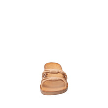 Womens Strappy Slide Sandals Leather Flat Comfort Style - Tan - Thumbnail 9 | T40 Faith